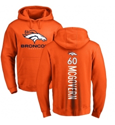 NFL Nike Denver Broncos #60 Connor McGovern Orange Backer Pullover Hoodie