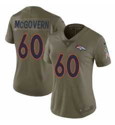 Women's Nike Denver Broncos #60 Connor McGovern Limited Olive 2017 Salute to Service NFL Jersey