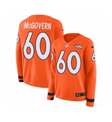 Women's Nike Denver Broncos #60 Connor McGovern Limited Orange Therma Long Sleeve NFL Jersey