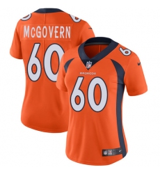 Women's Nike Denver Broncos #60 Connor McGovern Orange Team Color Vapor Untouchable Limited Player NFL Jersey