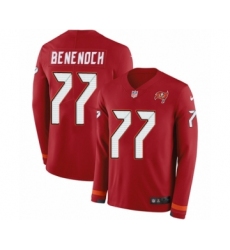 Men's Nike Tampa Bay Buccaneers #77 Caleb Benenoch Limited Red Therma Long Sleeve NFL Jersey