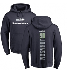 NFL Nike Seattle Seahawks #91 Tom Johnson Navy Blue Backer Pullover Hoodie