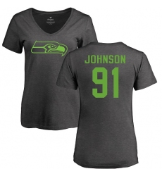 NFL Women's Nike Seattle Seahawks #91 Tom Johnson Ash One Color T-Shirt