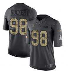 Men's Nike Oakland Raiders #98 Frostee Rucker Limited Black 2016 Salute to Service NFL Jersey