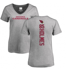 NFL Women's Nike Arizona Cardinals #85 Gabe Holmes Ash Backer V-Neck T-Shirt