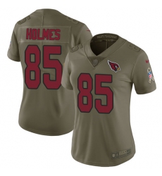 Women Nike Arizona Cardinals #85 Gabe Holmes Limited Olive 2017 Salute to Service NFL Jersey