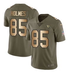 Youth Nike Arizona Cardinals #85 Gabe Holmes Limited Olive Gold 2017 Salute to Service NFL Jersey