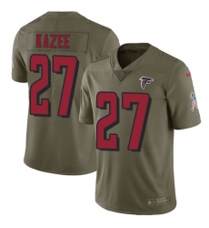 Men's Nike Atlanta Falcons #27 Damontae Kazee Limited Olive 2017 Salute to Service NFL Jersey