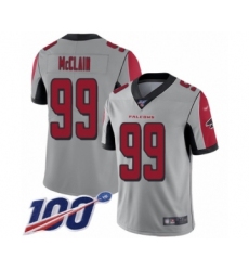 Men's Atlanta Falcons #99 Terrell McClain Limited Silver Inverted Legend 100th Season Football Jersey