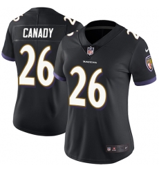 Women Nike Baltimore Ravens #26 Maurice Canady Black Alternate Vapor Untouchable Elite Player NFL Jersey