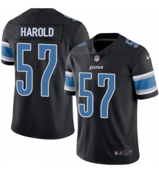 Men's Nike Detroit Lions #57 Eli Harold Limited Black Rush Vapor Untouchable NFL Jersey