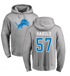 NFL Nike Detroit Lions #57 Eli Harold Ash Name & Number Logo Pullover Hoodie