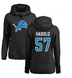 NFL Women's Nike Detroit Lions #57 Eli Harold Black Name & Number Logo Pullover Hoodie