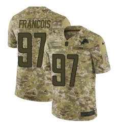 Youth Nike Detroit Lions #97 Ricky Jean Francois Limited Camo 2018 Salute to Service NFL Jersey