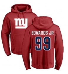 NFL Nike New York Giants #99 Mario Edwards Jr Red Name & Number Logo Pullover Hoodie