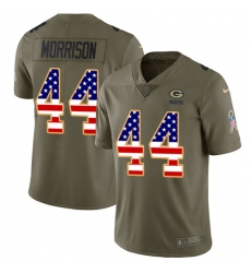 Youth Nike Green Bay Packers #44 Antonio Morrison Limited Olive USA Flag 2017 Salute to Service NFL Jersey