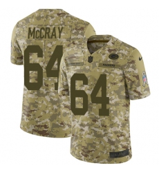 Youth Nike Green Bay Packers #64 Justin McCray Limited Camo 2018 Salute to Service NFL Jersey