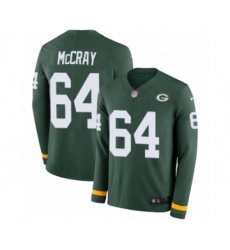 Youth Nike Green Bay Packers #64 Justin McCray Limited Green Therma Long Sleeve NFL Jersey