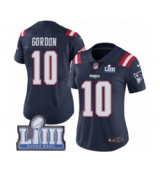 Women's Nike New England Patriots #10 Josh Gordon Limited Navy Blue Rush Vapor Untouchable Super Bowl LIII Bound NFL Jersey