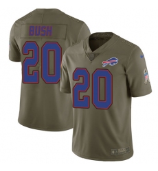 Men's Nike Buffalo Bills #20 Rafael Bush Limited Olive 2017 Salute to Service NFL Jersey