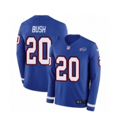 Men's Nike Buffalo Bills #20 Rafael Bush Limited Royal Blue Therma Long Sleeve NFL Jersey