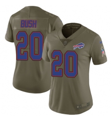 Women's Nike Buffalo Bills #20 Rafael Bush Limited Olive 2017 Salute to Service NFL Jersey