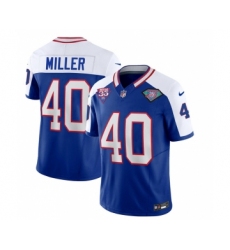 Men's Nike Buffalo Bills #58 Matt Milano Blue White 2023 F.U.S.E. 75th Anniversary Throwback Vapor Untouchable Limited Football Stitched Jersey