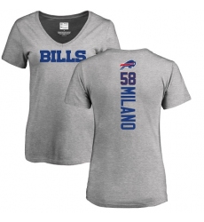 NFL Women's Nike Buffalo Bills #58 Matt Milano Ash Backer V-Neck T-Shirt