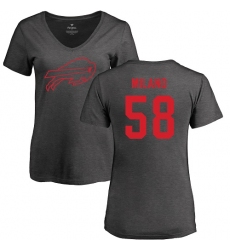 NFL Women's Nike Buffalo Bills #58 Matt Milano Ash One Color T-Shirt