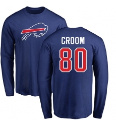 NFL Nike Buffalo Bills #80 Jason Croom Royal Blue Name & Number Logo Long Sleeve T-Shirt