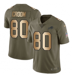Youth Nike Buffalo Bills #80 Jason Croom Limited Olive Gold 2017 Salute to Service NFL Jersey