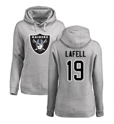 NFL Women's Nike Oakland Raiders #19 Brandon LaFell Ash Name & Number Logo Pullover Hoodie