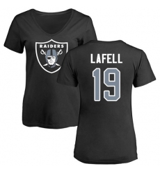 NFL Women's Nike Oakland Raiders #19 Brandon LaFell Black Name & Number Logo T-Shirt