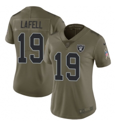 Women's Nike Oakland Raiders #19 Brandon LaFell Limited Olive 2017 Salute to Service NFL Jersey