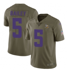 Men's Nike Minnesota Vikings #5 Dan Bailey Limited Olive 2017 Salute to Service NFL Jersey