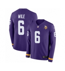 Men's Nike Minnesota Vikings #6 Matt Wile Limited Purple Therma Long Sleeve NFL Jersey