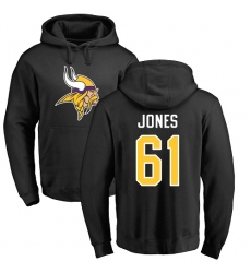 NFL Nike Minnesota Vikings #61 Brett Jones Black Name & Number Logo Pullover Hoodie