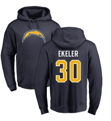 NFL Nike Los Angeles Chargers #30 Austin Ekeler Navy Blue Name & Number Logo Pullover Hoodie