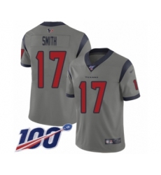 Men's Houston Texans #17 Vyncint Smith Limited Gray Inverted Legend 100th Season Football Jersey