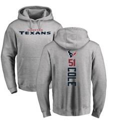 NFL Nike Houston Texans #51 Dylan Cole Ash Backer Pullover Hoodie