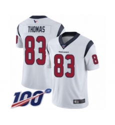 Men's Houston Texans #83 Jordan Thomas White Vapor Untouchable Limited Player 100th Season Football Jersey