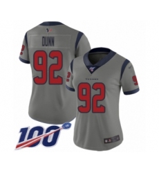 Women's Houston Texans #92 Brandon Dunn Limited Gray Inverted Legend 100th Season Football Jersey