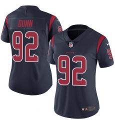Women's Nike Houston Texans #92 Brandon Dunn Limited Navy Blue Rush Vapor Untouchable NFL Jersey