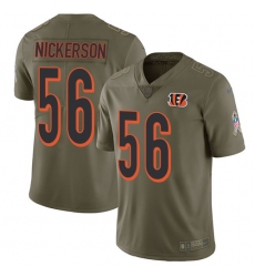 Men's Nike Cincinnati Bengals #56 Hardy Nickerson Limited Olive 2017 Salute to Service NFL Jersey