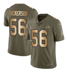 Men's Nike Cincinnati Bengals #56 Hardy Nickerson Limited Olive Gold 2017 Salute to Service NFL Jersey