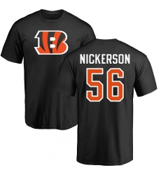NFL Nike Cincinnati Bengals #56 Hardy Nickerson Black Name & Number Logo T-Shirt