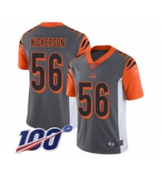 Youth Cincinnati Bengals #56 Hardy Nickerson Limited Silver Inverted Legend 100th Season Football Jersey