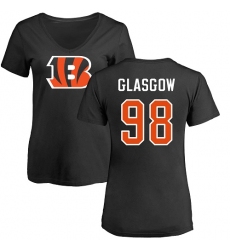 NFL Women's Nike Cincinnati Bengals #98 Ryan Glasgow Black Name & Number Logo T-Shirt
