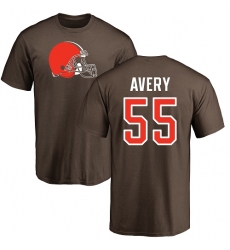 NFL Nike Cleveland Browns #55 Genard Avery Brown Name & Number Logo T-Shirt