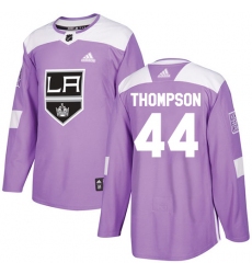 Youth Adidas Los Angeles Kings #44 Nate Thompson Authentic Purple Fights Cancer Practice NHL Jersey